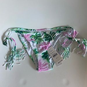 NWT PilyQ Mingos Beaded Tie Full Bikini Bottoms M